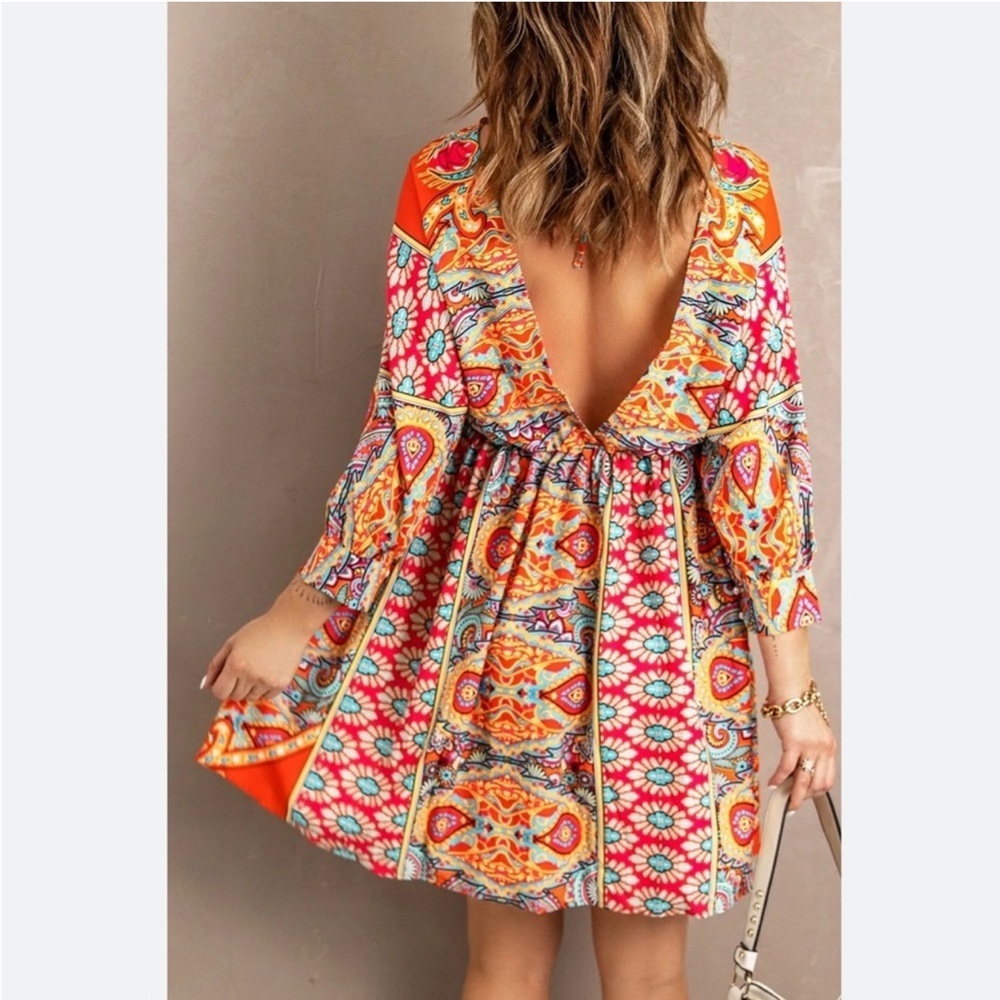 ** SOLD**Boho NWOT Summer Dress, long sleeve, size Small - Picture 2 of 16